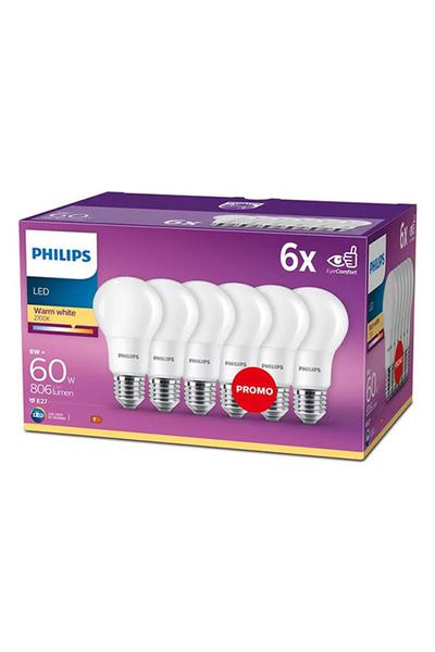 Philips A60 E27 LED-lampor 60W (Päron)