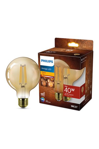 Philips G95 | Filament Becuri LED E27 40W (Glob, Reglabil)