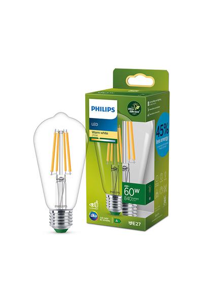Philips Edison ST64 | Ultra Efficient | Filament E27 Lampada LED 60W (Trasparente)