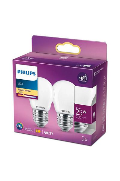 2x Philips P45 E27 LED lampy 25W (Luster)