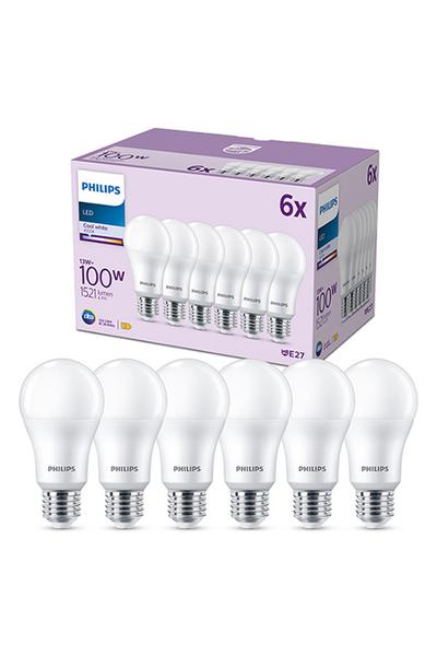 6x Philips A60 E27 LED lamp 100W (Peer)
