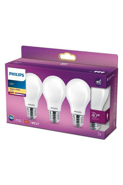 3x Philips E27 LED Lamp 40W (Pear)