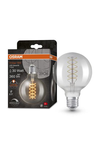 Osram G95 | Vintage 1906 Spiral | Smoke E27 Lampe LED 30W (Kula, Możliwość przyciemniania)