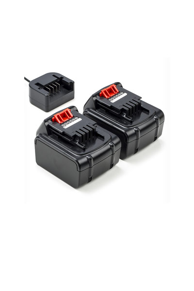 2x Black & Decker BL1114 / BL1314 / BL1514 baterías + adaptador para corriente alternada (CA) (14.4 V, 5 Ah)
