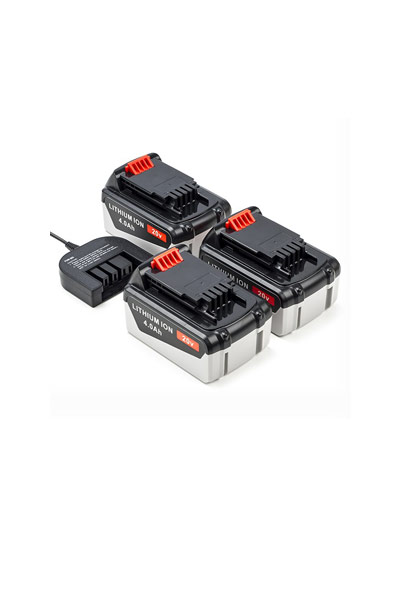 3x Black+Decker BL4018-XJ batteries + charger (18 V, 4 Ah)