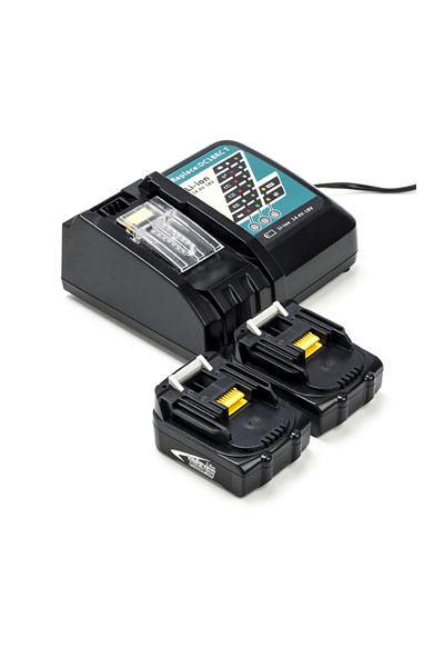 2x Makita BL1415N / 14.4V LXT baterías + adaptador para corriente alternada (CA) (14.4 V, 2 Ah)
