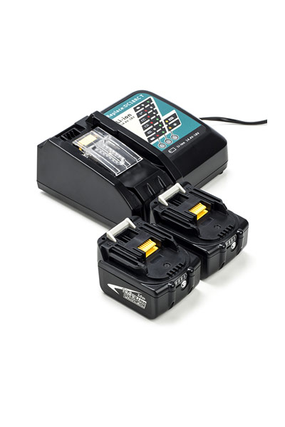 2x Makita BL1430B / 14.4V LXT baterías + adaptador para corriente alternada (CA) (14.4 V, 3 Ah)