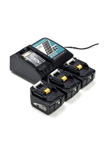 3x Makita BL1430B / 14.4V LXT baterías + adaptador para corriente alternada (CA) (14.4 V, 3 Ah)