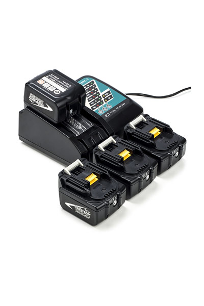 4x Makita BL1430B / 14.4V LXT baterías + adaptador para corriente alternada (CA) (14.4 V, 4 Ah)