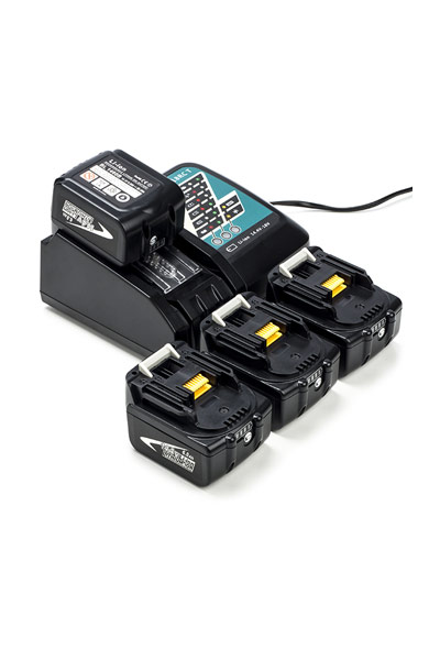 4x Makita BL1460A / 14.4 V LXT baterías + adaptador para corriente alternada (CA) (14.4 V, 6 Ah)