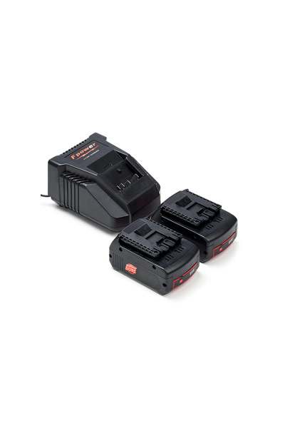 2x Bosch GBA 18V / 1600Z00037 batteries + charger (18 V, 3 Ah)