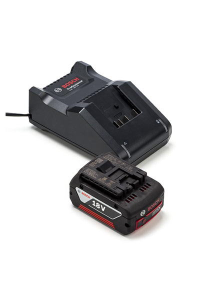 1x Bosch GBA 18V battery + charger (18 V, 4 Ah, Original)