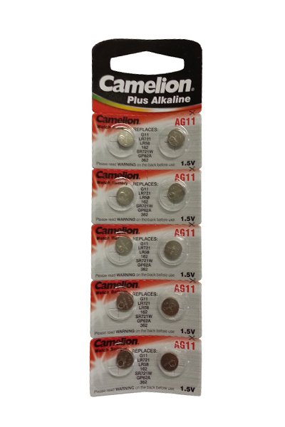 Camelion LR56 / LR721 / 162 / AG11 Alkaline Knappcell batteri (10 delar)