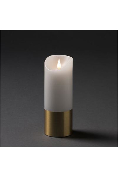  Vosková svíčka se zlatým pásem, 20,5 cm, 7,5 cm Ø, na baterii (Konstsmide)
