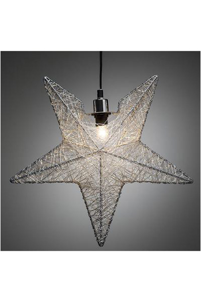  Kerst hanglamp metalen ster zilver (Konstsmide) excl. lamp