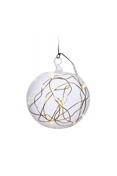  Lumix Christmas Ball mit LED | Transparent Ø 10 cm auf Batterien (Krinner)