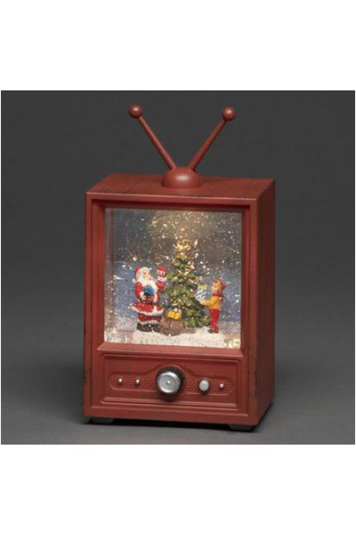  Waterlantaarn TV Santa Claus and Boy LED, works on batteries and mains power (Konstsmide)