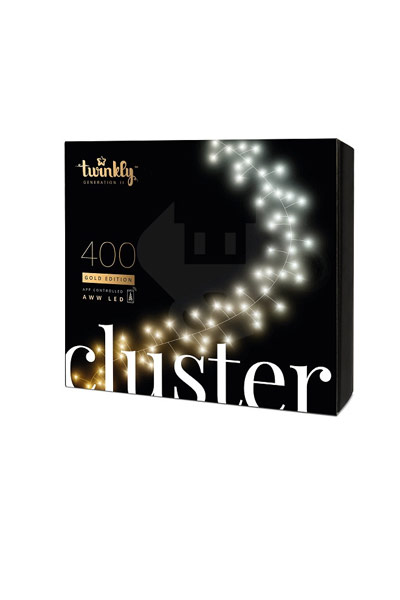  Twinkly cluster lights | 8.5 metres (400 LEDs, WiFi, Timer, Gold, Indoor/Outdoor)