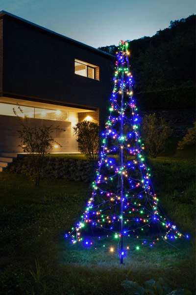  FlinQ flagpole Christmas tree multi-colour | 4 metres (640 LEDs, Outdoor)