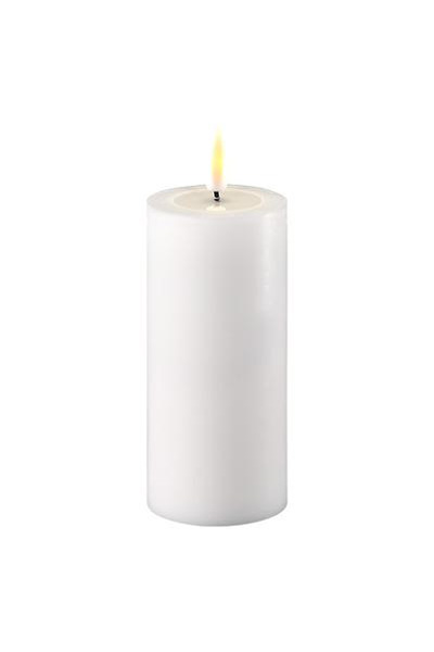 LED candle 5 x 10 cm | White | 3D Flame | Deluxe HomeArt