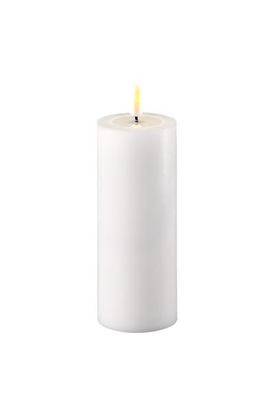 LED candle 5 x 12.5 cm | White | 3D Flame | Deluxe HomeArt