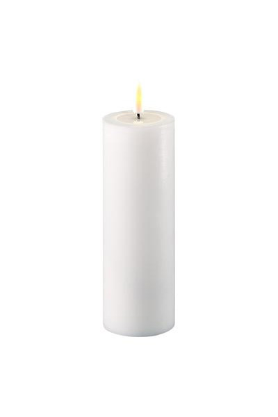 LED candle 5 x 15 cm | White | 3D Flame | Deluxe HomeArt