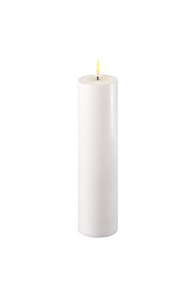 LED candle 5 x 20 cm | White | 3D Flame | Deluxe HomeArt
