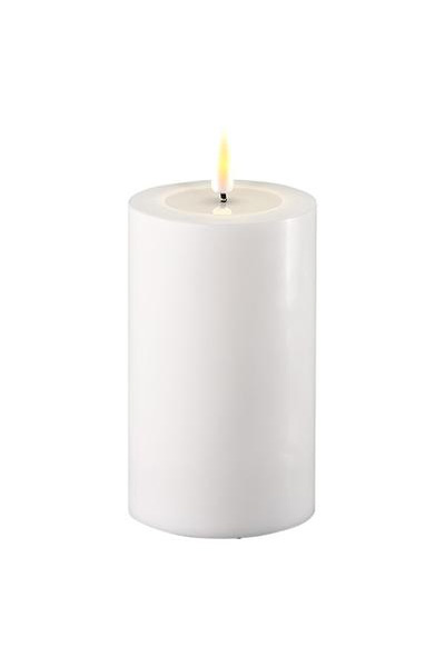 LED candle 7.5 x 12.5 cm | White | 3D Flame | Deluxe HomeArt