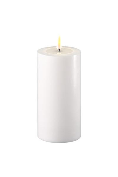 LED candle 7.5 x 15 cm | White | 3D Flame | Deluxe HomeArt