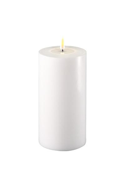 LED candle 10 x 20 cm | White | 3D Flame | Deluxe HomeArt