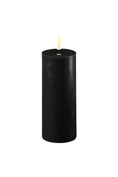 LED candle 5 x 12.5 cm | Black | 3D Flame | Deluxe HomeArt