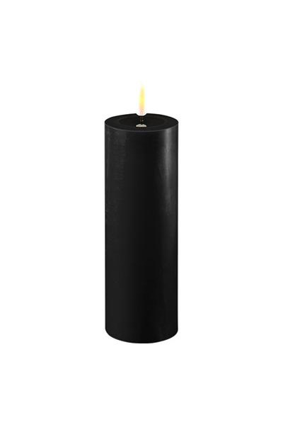 LED svíčka 5 x 15 cm | Černá | 3D Flame | Deluxe HomeArt