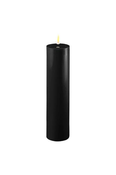 LED svíčka 5 x 20 cm | Černá | 3D Flame | Deluxe HomeArt