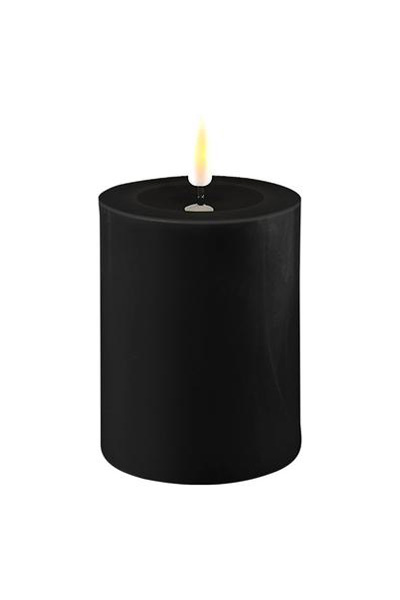 LED svíčka 7,5 x 10 cm | Černá | 3D Flame | Deluxe HomeArt