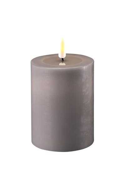 LED candle 7.5 x 10 cm | Gray | 3D Flame | Deluxe HomeArt