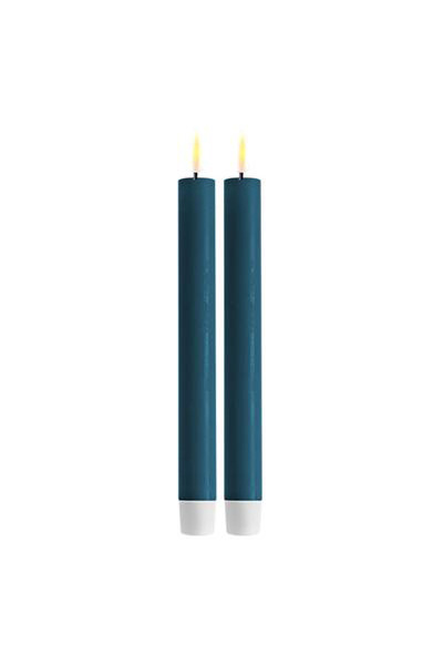 LED -Dinner Kerze 24 cm | Petroleum 3D Flame | 2 Stücke | Deluxe HomeArt