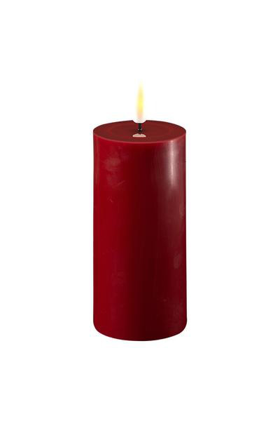 LED candle 5 x 10 cm | Bordeaux | 3D Flame | Deluxe HomeArt