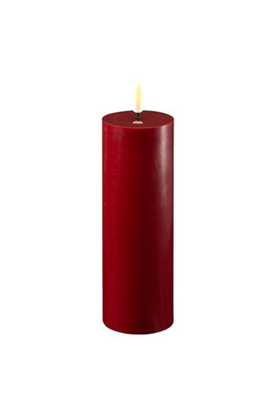 LED candle 5 x 15 cm | Bordeaux | 3D Flame | Deluxe HomeArt