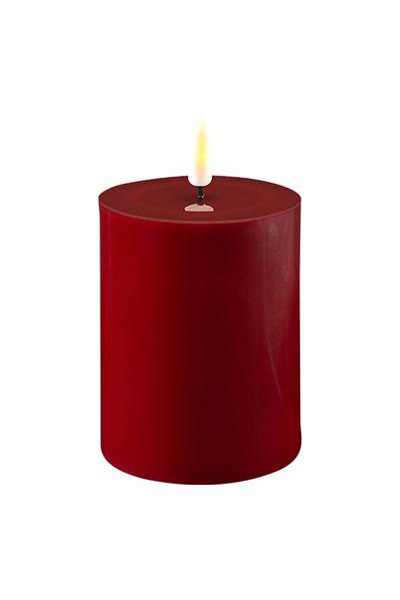 LED svíčka 7,5 x 10 cm | Bordeaux | 3D Flame | Deluxe HomeArt