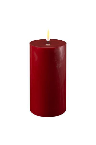 LED candle 7.5 x 15 cm | Bordeaux | 3D Flame | Deluxe HomeArt