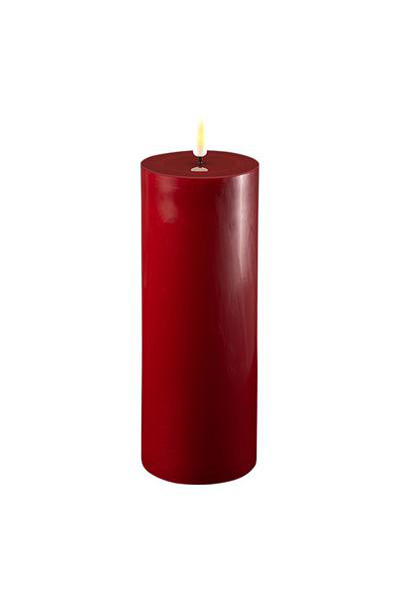 LED candle 7.5 x 20 cm | Bordeaux | 3D Flame | Deluxe HomeArt