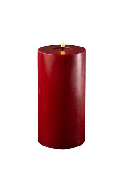 LED candle 10 x 20 cm | Bordeaux | 3D Flame | Deluxe HomeArt