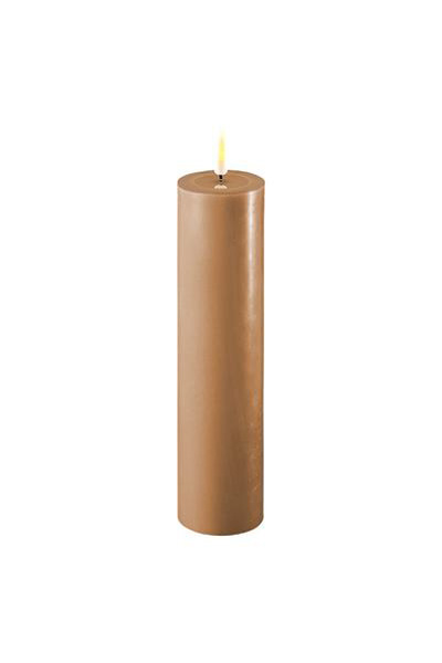 LED candle 5 x 20 cm | Caramel | 3D Flame | Deluxe HomeArt