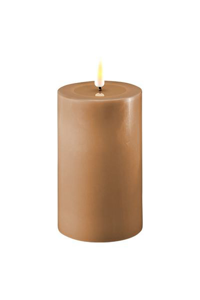 LED candle 7.5 x 12.5 cm | Caramel | 3D Flame | Deluxe HomeArt