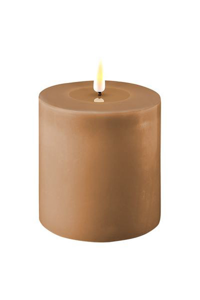 LED candle 10 x 10 cm | Caramel | 3D Flame | Deluxe HomeArt