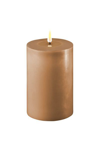 LED candle 10 x 15 cm | Caramel | 3D Flame | Deluxe HomeArt