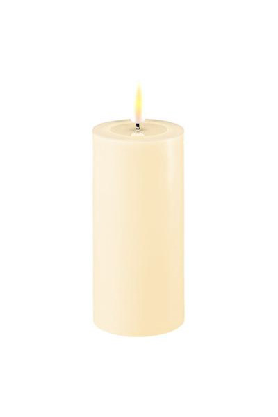 LED candle 5 x 10 cm | Ivory | 3D Flame | Deluxe HomeArt
