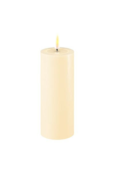 LED candle 5 x 12.5 cm | Ivory | 3D Flame | Deluxe HomeArt