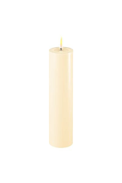 LED candle 5 x 20 cm | Ivory | 3D Flame | Deluxe HomeArt