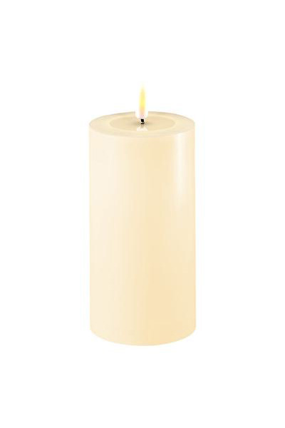 LED candle 7.5 x 15 cm | Ivory | 3D Flame | Deluxe HomeArt